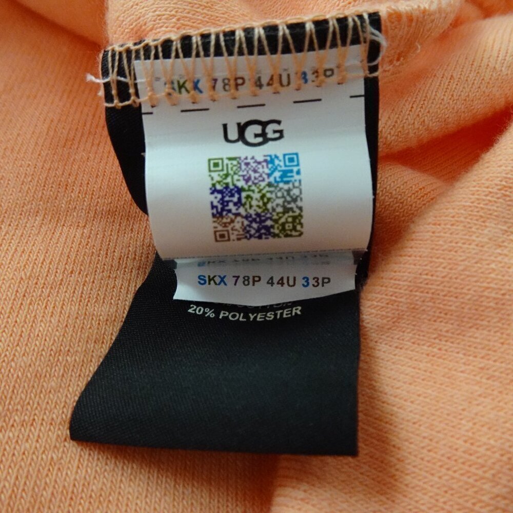 UGG Saniyah Button Down Top Women's Size L Orange Short Sleeve Terry Cloth Crop - Picture 8 of 10